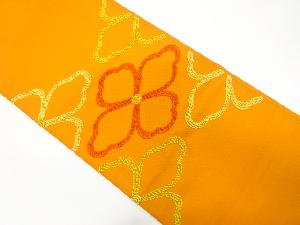 変わり織　花模様織り出し名古屋帯